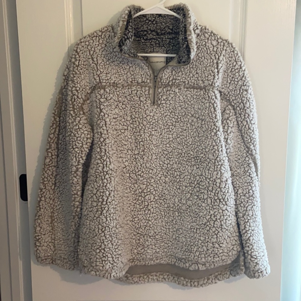 Fuzzy quarter zip hoodie